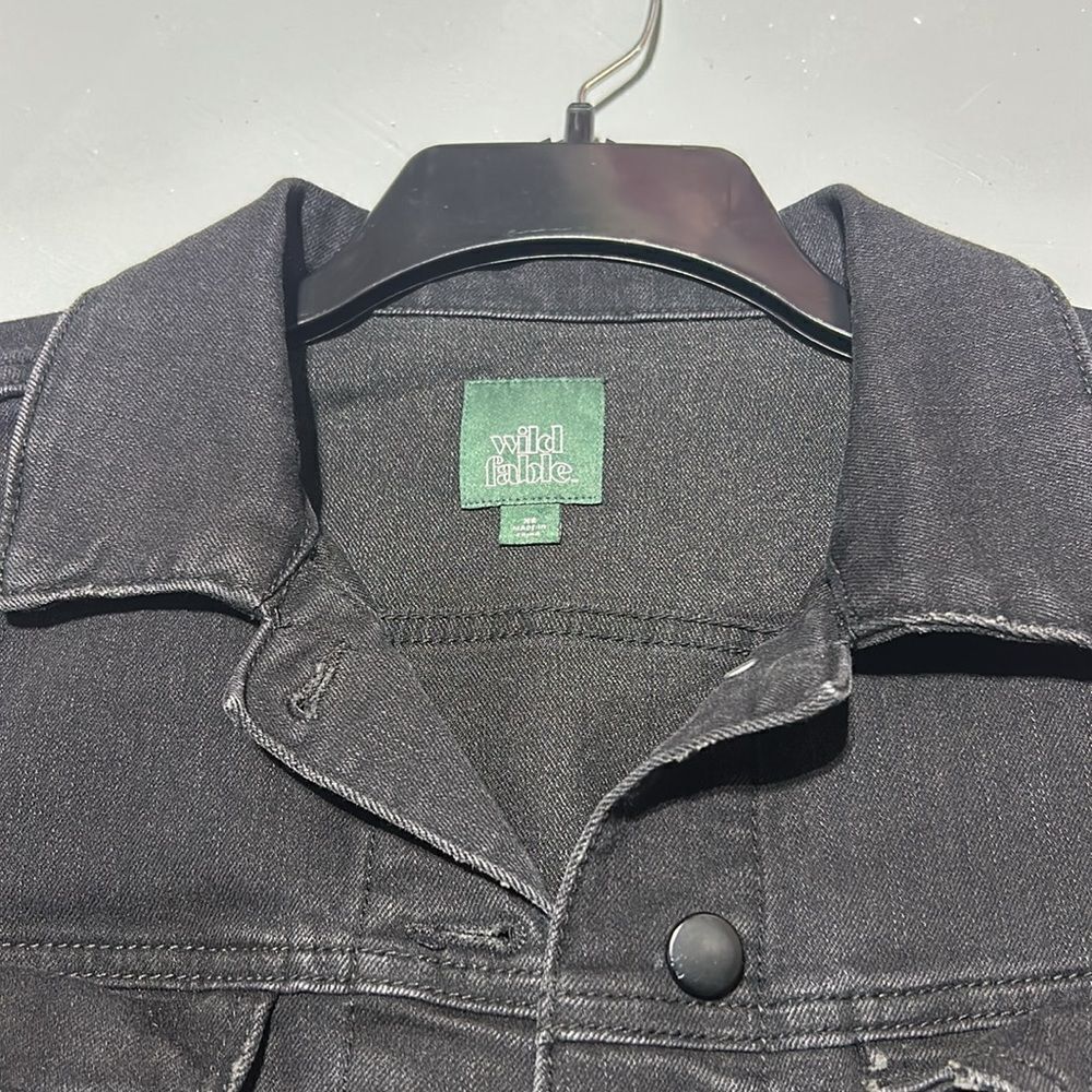 Wild Fable Black Denim Jean Jacket (Women's Size XS) - Picture 6 of 8